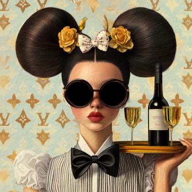 Modische Frau im Louis Vuitton-Stil I